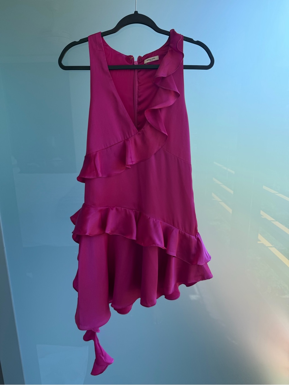 Mistress Rocks Summer Pink Ruffle Drape Dress - Picture 2 of 4